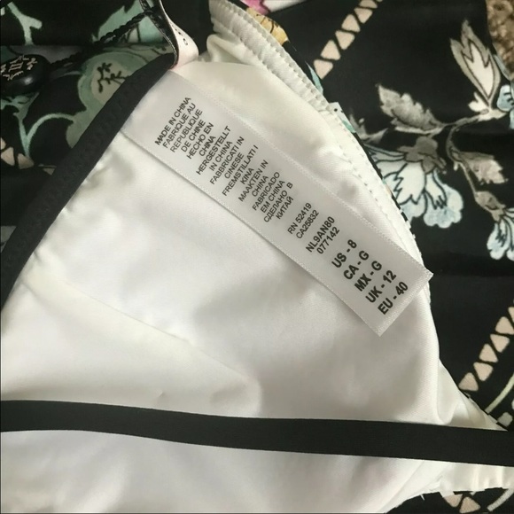 Nanette Lepore sz 8 bikini black floral print - Picture 4 of 6